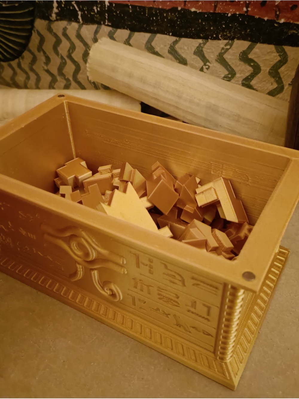 Yu-Gi-Oh! Millennium Puzzle & Pharaoh Storage Box Card Organizer Handmade - Picture 3 of 4